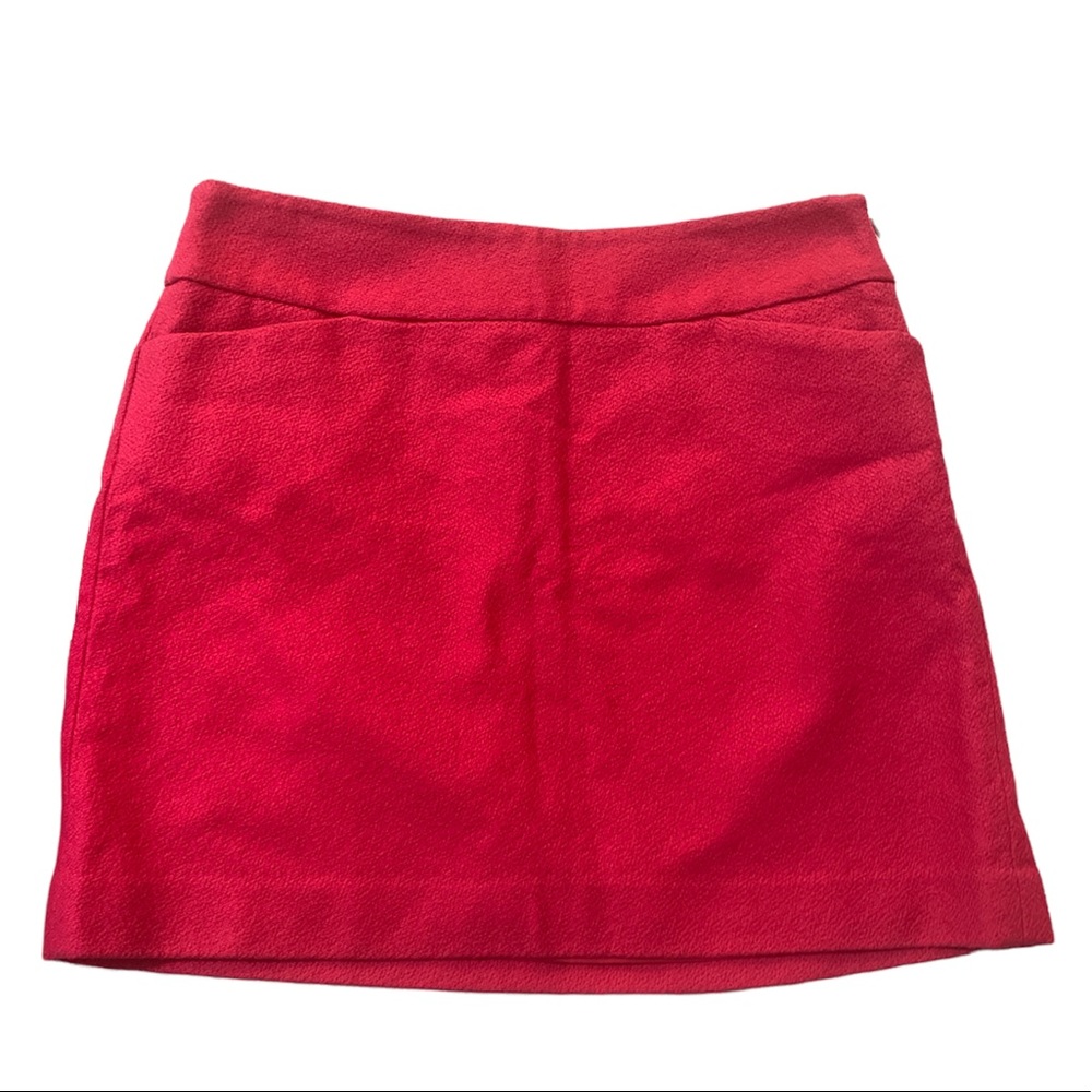 Loft raspberry pink boucle textured miniskirt